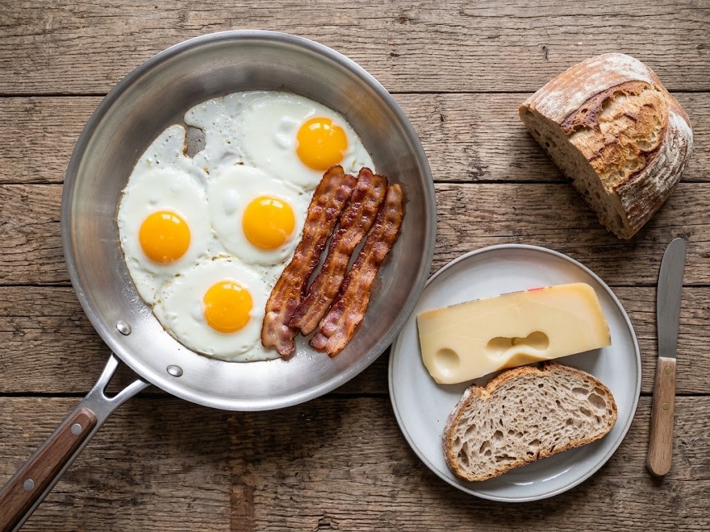 Howl's Moving Castle Bacon & Eggs plated and ready to serve