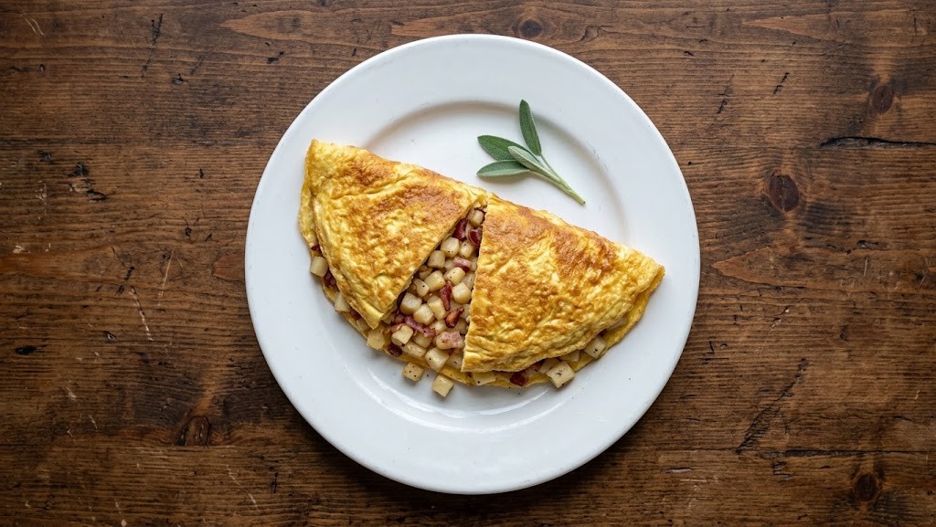 Mandrake and Basilisk Omelet plated dish