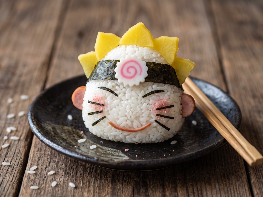 Naruto Character Onigiri plated and ready to serve