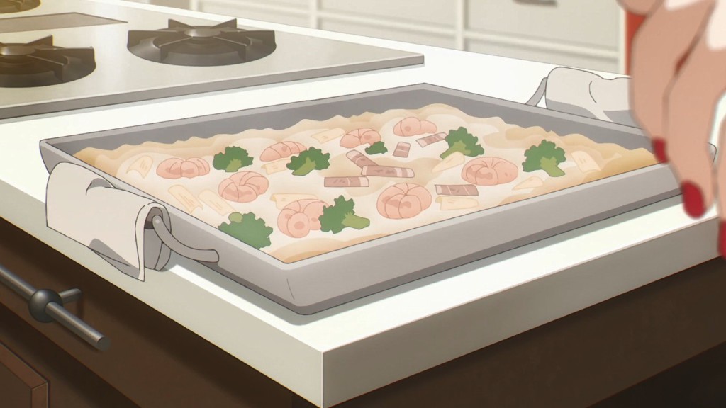 Scene from Spy x Family featuring Yor's Macaroni Gratin